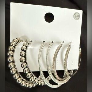 Forever 21 Silver Hoop Earring Set